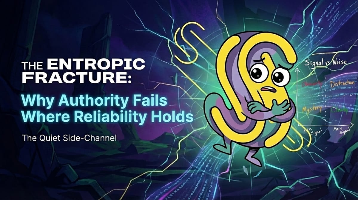 The Entropic Fracture: Why Authority Fails Where Reliability Holds